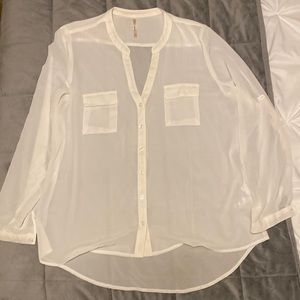 Sheer, long sleeve shirt
